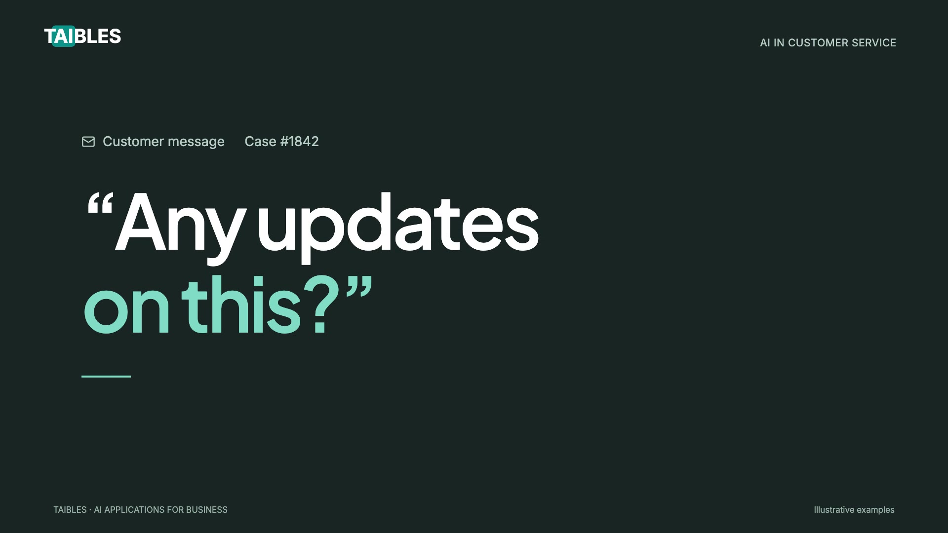 The customer is waiting. The context is already there.